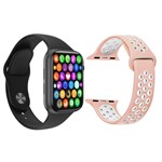 Ficha técnica e caractérísticas do produto Kit 1 Relógio Inteligente SmartWatch IWO8 Lite Plus Preto + 1 Pulseira Extra Sport Rosa - Smart Bracelet