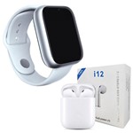 Ficha técnica e caractérísticas do produto Kit 1 Relógio SmartWatch A1 Pro Plus Branco + 1 Fone Bluetooth I12 TWS - Smart Bracelet