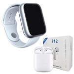 Ficha técnica e caractérísticas do produto Kit 1 Relógio SmartWatch A1 Pro Plus Branco + 1 Fone Bluetooth I12 TWS - Z Smart