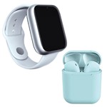 Ficha técnica e caractérísticas do produto Kit 1 Relógio SmartWatch A1 Pro Plus Branco + 1 Fone Bluetooth InPods 12 Azul - Smart Bracelet