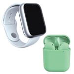 Ficha técnica e caractérísticas do produto Kit 1 Relógio SmartWatch A1 Pro Plus Branco + 1 Fone Bluetooth InPods 12 Verde - Z Smart