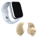 Kit 1 Relógio SmartWatch A1 Pro Plus Branco + 1 Mini Fone Bluetooth Marfim - Smart Bracelet