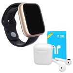 Ficha técnica e caractérísticas do produto Kit 1 Relógio SmartWatch A1 Pro Plus Dourado + 1 Fone Bluetooth I11 Pro TWS - Z Smart