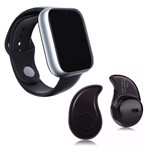 Kit 1 Relógio SmartWatch X6 Preto + 1 Mini Fone Bluetooh Preto - X Smart