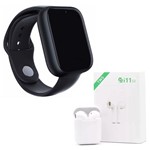 Ficha técnica e caractérísticas do produto Kit 1 Relógio SmartWatch A1 Pro Plus Preto + 1 Fone Bluetooth I11 TWS Branco - Smart Bracelet