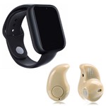 Ficha técnica e caractérísticas do produto Kit 1 Relógio SmartWatch A1 Pro Plus Preto + 1 Mini Fone Bluetooth Marfim - Smart Bracelet