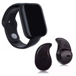 Ficha técnica e caractérísticas do produto Kit 1 Relógio SmartWatch A1 Pro Plus Preto + 1 Mini Fone Bluetooth Preto - Z Smart