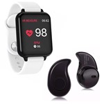 Ficha técnica e caractérísticas do produto Kit 1 Relógio Smartwatch B57 Hero Band 3 Branco + 1 Mini Fone Bluetooth Preto - B Smart