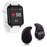 Kit 1 Relógio Smartwatch B57 Hero Band 3 Preto + 1 Mini Fone Bluetooth Branco - B Smart