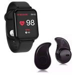 Ficha técnica e caractérísticas do produto Kit 1 Relógio Smartwatch B57 Hero Band 3 Preto + 1 Mini Fone Bluetooth Preto - Smart Bracelet