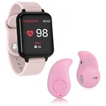 Ficha técnica e caractérísticas do produto Kit 1 Relógio Smartwatch B57 Hero Band 3 Rosa + 1 Mini Fone Bluetooth Rosa - B Smart