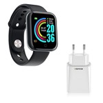 Ficha técnica e caractérísticas do produto Kit 1 Relógio Smartwatch D13 Pro Plus Preto Esportivo Android IOS + 1 Base de Carregador - Smart Bracelet