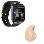 Kit 1 Relógio SmartWatch DZ09 Preto + 1 Mini Fone Bluetooth Marfim - Smart Watch