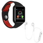 Ficha técnica e caractérísticas do produto Kit 1 Relógio SmartWatch M3 Vermelho + 1 Fone Bluetooh Original Branco - Z Smart