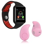 Ficha técnica e caractérísticas do produto Kit 1 Relógio SmartWatch M3 Vermelho + 1 Mini Fone Bluetooth Rosa - Z Smart