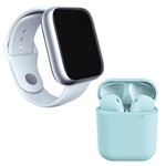 Ficha técnica e caractérísticas do produto Kit 1 Relógio SmartWatch A1 Pro Plus Branco + 1 Fone Bluetooth InPods 12 Azul - Z Smart