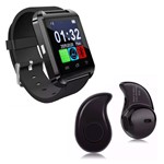 Ficha técnica e caractérísticas do produto Kit 1 Smartwatch U8 Relogio Inteligente Bluetooth Ios Android Preto + 1 Mini Fone Bluetooth Preto - Smart Bracelet