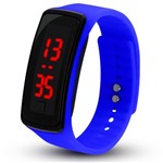 Kit 10 Relógios Pulseira LED Digital Sport em Silicone Bracelete SmartBand Azul - Prime