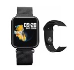 Ficha técnica e caractérísticas do produto Kit Completo Smartwatch P70 Pro Batimentos com 2 Pulseiras + Película Protetora (relógio Preto) - Sky Dreams Eletronics