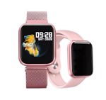 Ficha técnica e caractérísticas do produto Kit Completo Smartwatch P70 Pro Batimentos com 2 Pulseiras + Película Protetora (relógio Rose) - Sky Dreams Eletronics