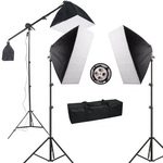 Ficha técnica e caractérísticas do produto Kit De Iluminação Sem Lampadas Com 3 Softbox E Girafa Para Estudio - Sb-03 Sem Lampadas