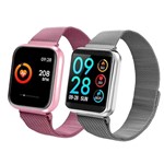 Ficha técnica e caractérísticas do produto Kit Ele e Ela 1 Smartwatch P70 Prata Android IOS + 1 Smartwatch P70 Rosa Android IOS - Smart Bracelet