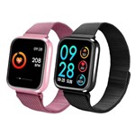 Ficha técnica e caractérísticas do produto Kit Ele e Ela 1 Smartwatch P70 Preto Android IOS + 1 Smartwatch P70 Rosa Android IOS - Smart Bracelet