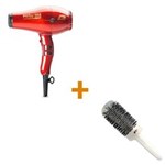 Ficha técnica e caractérísticas do produto Kit Escova e Secador de Cabelo Parlux Ion 385 / Vermelho / 2.150 W / 4 Temperaturas / Cabo 3 M / Ar