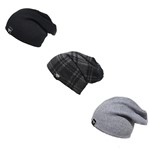 Ficha técnica e caractérísticas do produto Kit 3 Gorros Beanie Brohood Xadrez Preto Cinza