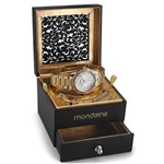 Ficha técnica e caractérísticas do produto Kit Mondaine: Relógio Mondaine Moda Feminino 78147LPMFDS1K. Resistente à Água 30M. Acompanha Pulseira com Par de Brincos