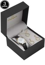 Ficha técnica e caractérísticas do produto Kit 3pçs Relógio Champion CN28296B Marrom/Dourado