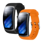 Ficha técnica e caractérísticas do produto Kit Pulseiras de Silicone Preto e Laranja para Relógio Samsung Gear Fit 2