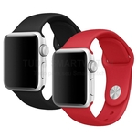 Ficha técnica e caractérísticas do produto Kit 2 Pulseiras de Silicone Preto e Vermelho para Relógio Apple Watch 42/44mm