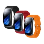 Ficha técnica e caractérísticas do produto Kit Pulseiras de Silicone Preto, Vermelho e Laranja para Relógio Samsung Gear Fit 2