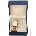 Ficha técnica e caractérísticas do produto Kit Relógio Champion Dourado Feminino Cn25047w + Brincos e Colar