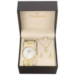 Ficha técnica e caractérísticas do produto Kit Relógio Champion Elegance Feminino CN26153W com Colar e Brincos