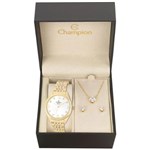 Ficha técnica e caractérísticas do produto Kit Relógio Champion Elegance Feminino CN26251W com Colar e Brincos