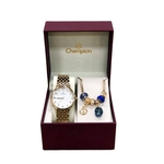 Ficha técnica e caractérísticas do produto Kit Relógio Champion Feminino Ch22911s E Semi Joia