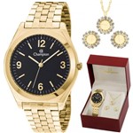Ficha técnica e caractérísticas do produto Kit Relógio Champion Feminino Dourado com Colar e Brincos CH22313K