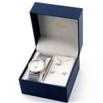 Ficha técnica e caractérísticas do produto Kit Relógio Champion Prata com Detalhes Dourados - Ch38208w