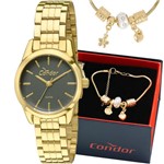 Ficha técnica e caractérísticas do produto Kit Relógio Condor Feminino Dourado com Pulseira CO2035KMX/K4V