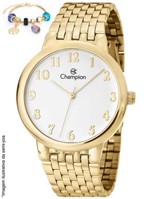 Ficha técnica e caractérísticas do produto Kit Relógio Feminino Champion Dourado + Pulseira com Berloques - CH22911S