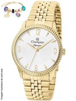 Ficha técnica e caractérísticas do produto Kit Relógio Feminino Champion Dourado + Pulseira com Berloques - CN26073S