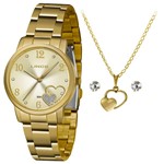 Kit Relógio Feminino Dourado Lince Lrgj108l Kx46 Folhado a Ouro 18k NF Original Garantia
