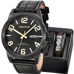 Kit Relógio Magnum Masculino Preto com Pulseira MA33399C