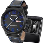 Relógio Magnum Kit Masculino Preto Com Pulseira Ma33399o