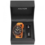 Kit Relógio Masculino Magnum Analógico MA34021C - Laranja