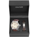 Ficha técnica e caractérísticas do produto Kit Relógio Masculino Magnum com Pulseira MA33399B Preta/Marrom