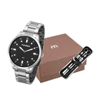 Ficha técnica e caractérísticas do produto Kit Relógio Masculino Mondaine Prateado 53599G0Mvne1K2