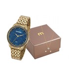 Kit Relógio Mondaine + Colar e Brinco 53712LPMVDE1